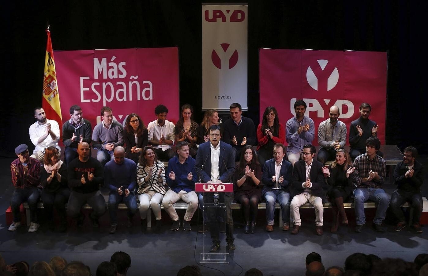 Andrés Herzog,  durante el acto central de campaña de UPYD en Madrid