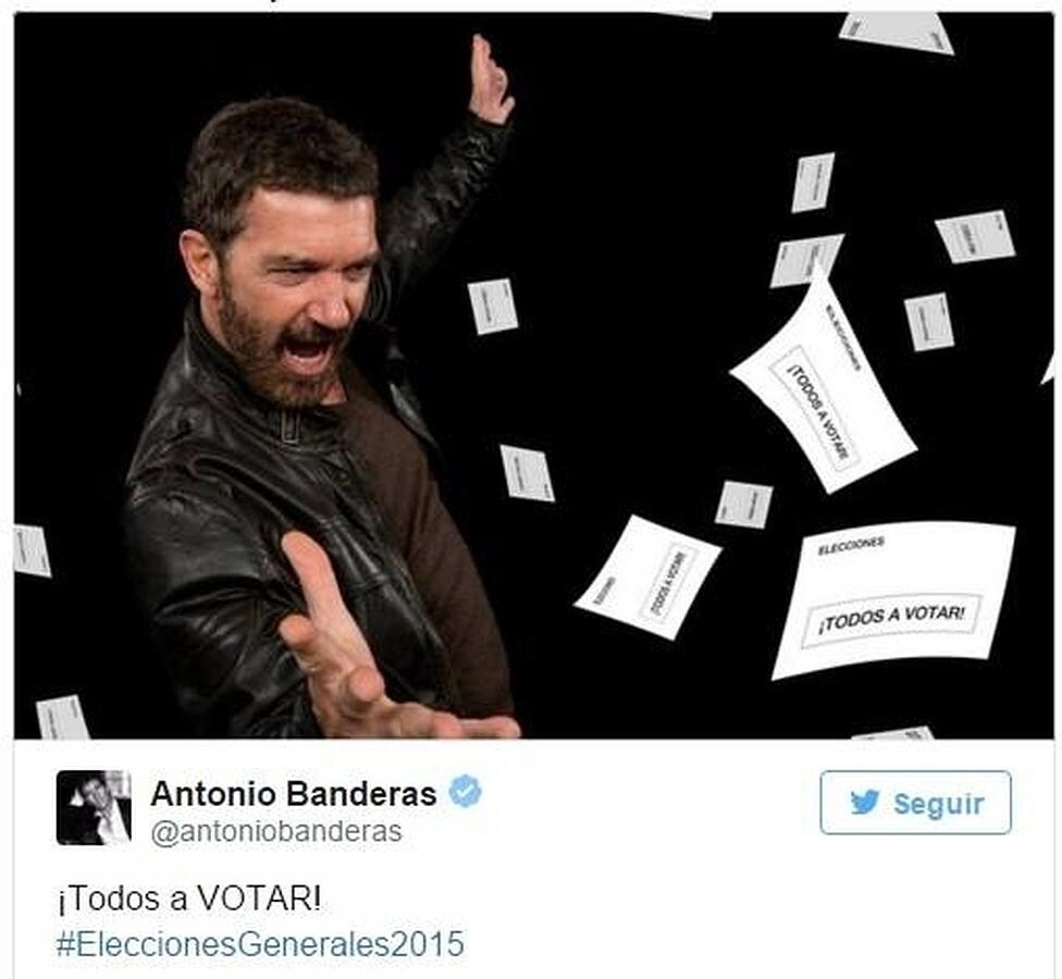 Antonio Banderas animaba a todos a ir a votar