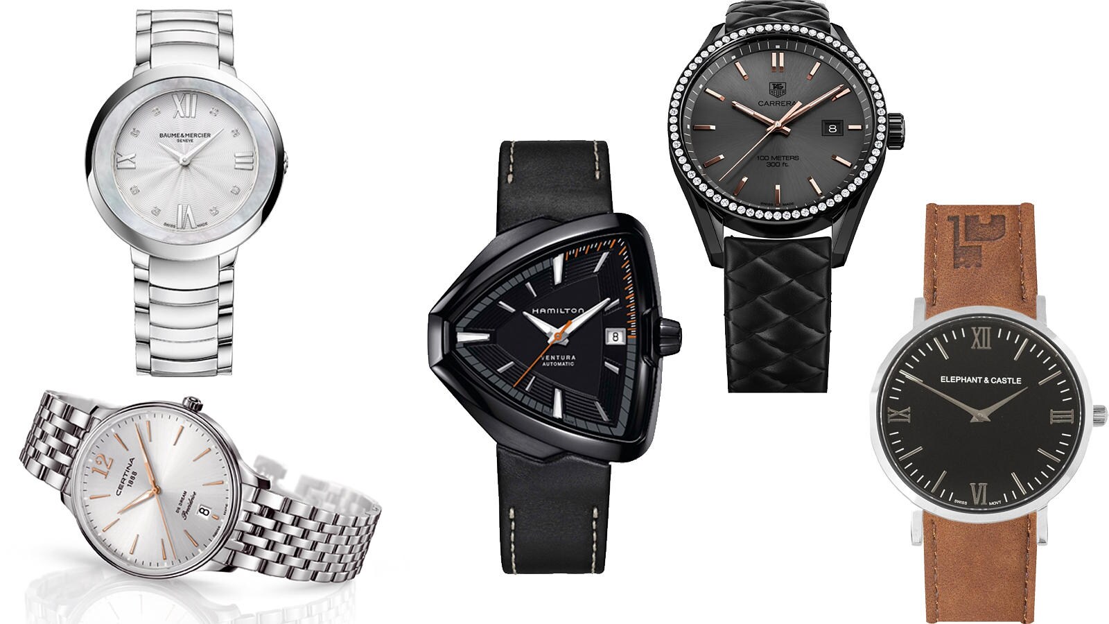 Un buen reloj puede decir mucho más del que lo lleva, y del que lo regala, que la hora... como estos modelos de Baume &amp; Mercier, Certina, Hamilton, Tag Heuer o Elephant &amp; Castle