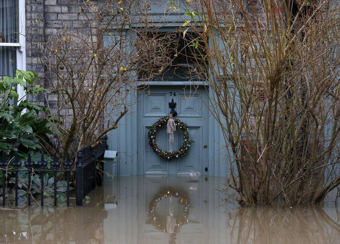 Una de las propiedades de York afectadas por las inundaciones. 