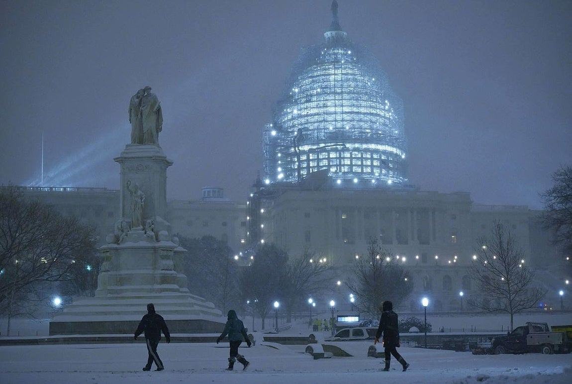 La tormenta ha alterado el ritmo habitual de la vida en Washington. 