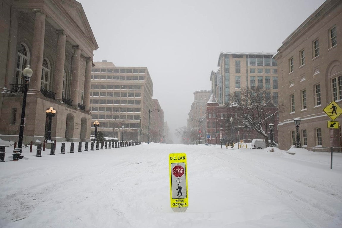 La tormenta ha alterado el ritmo habitual de la vida en Washington. 