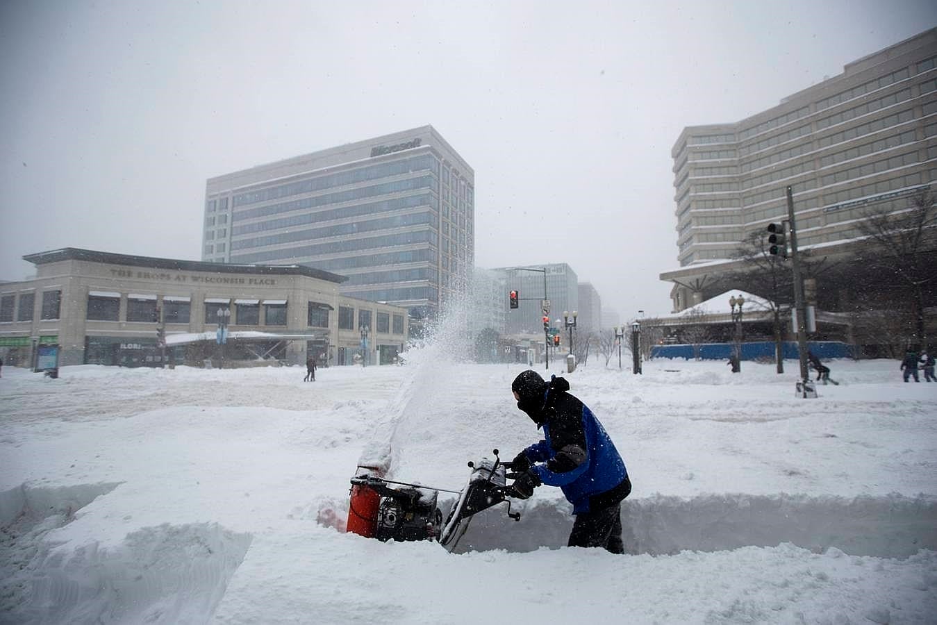 La nieve ha anegado los principales enclaves de Washington. 