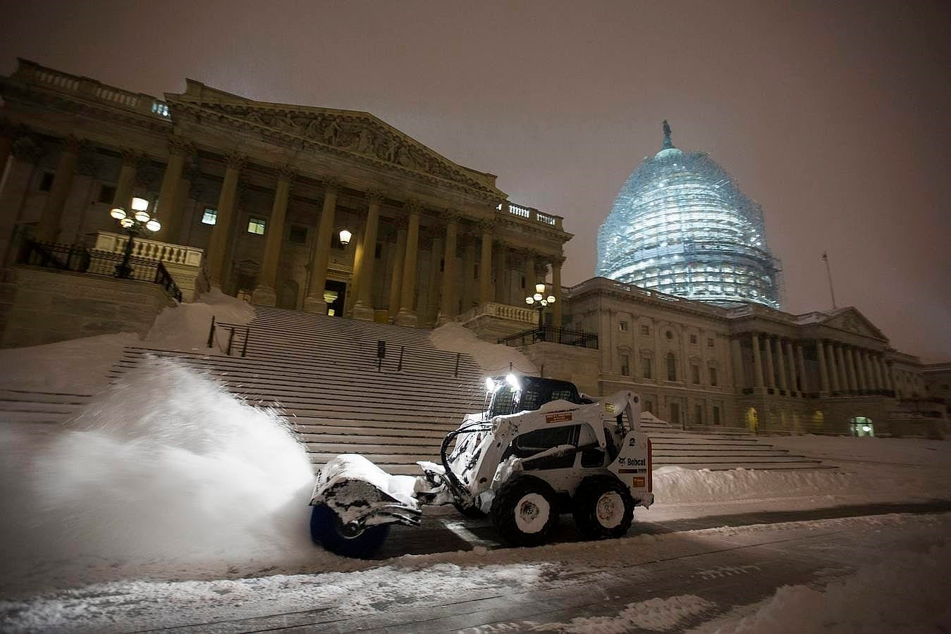 La nieve ha anegado los principales enclaves de Washington. 