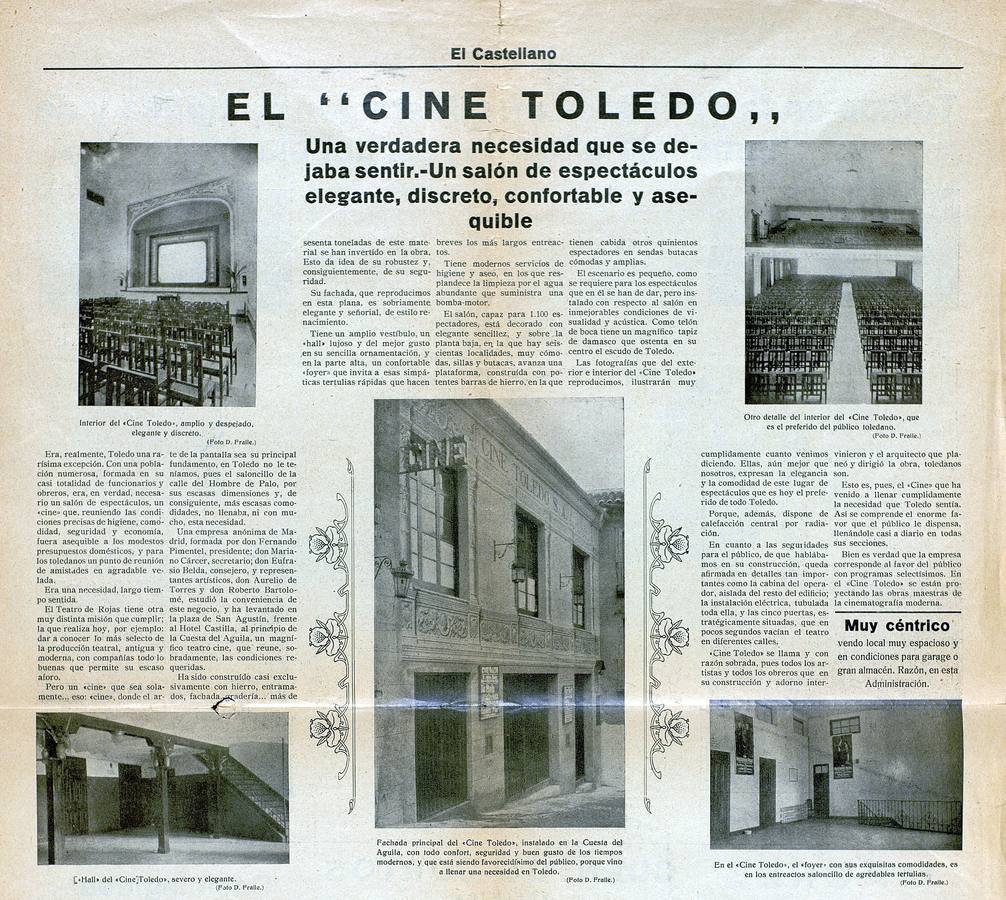 Inauguración del Cine Toledo en enero de 1925. 