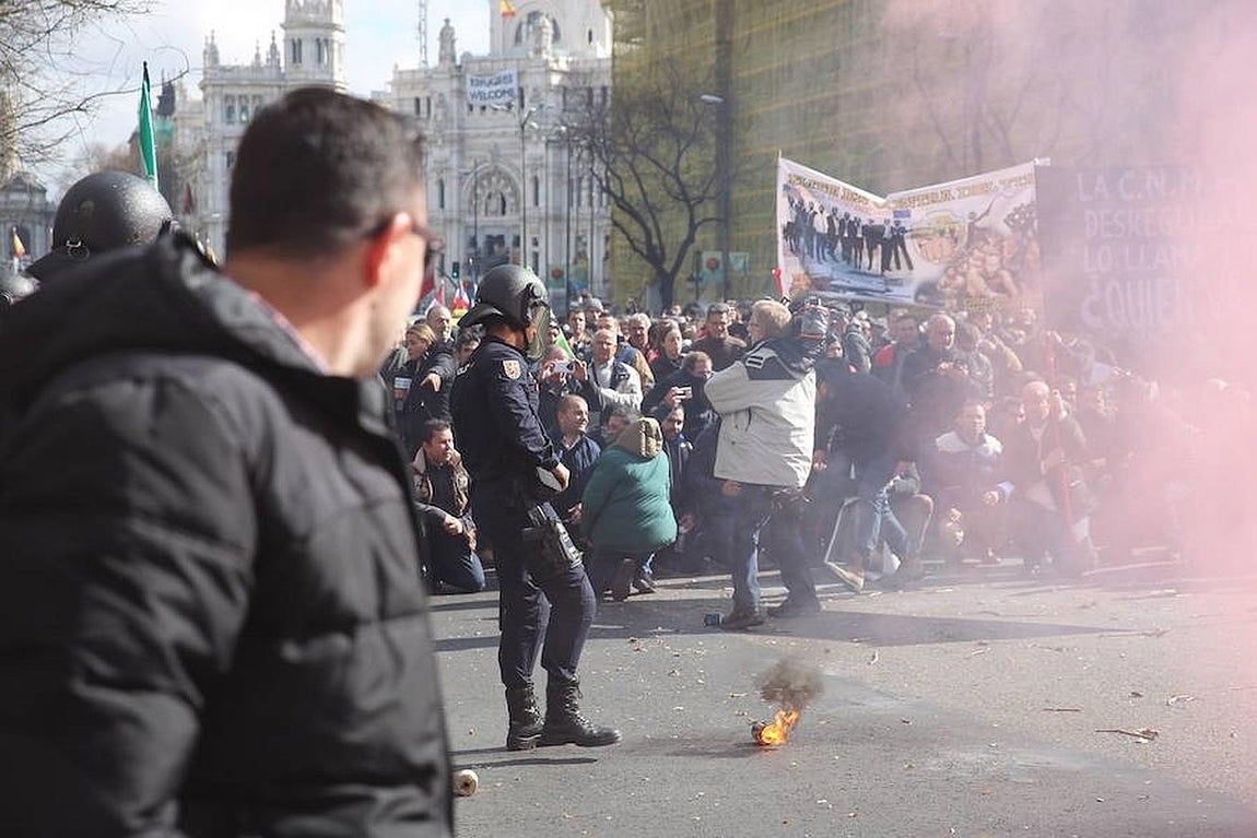 La protesta de los taxistas, en imágenes