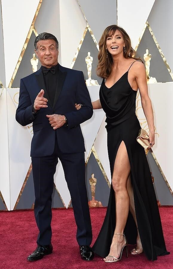 Sylvester Stallone, con su mujer