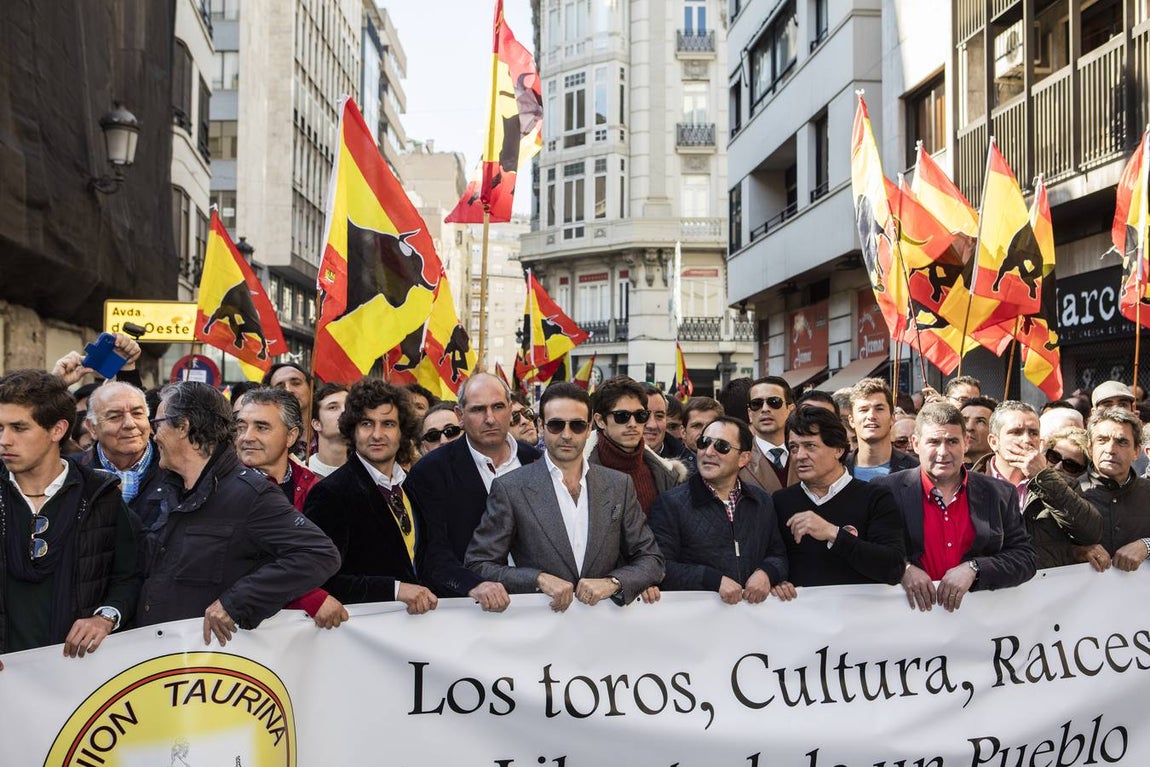 Imágenes de la multitudinaria manifestación taurina en Valencia
