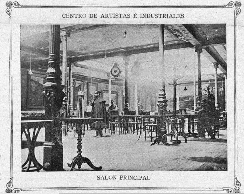 Sala principal en 1902. Foto de Rocafull en La Campana Gorda. 