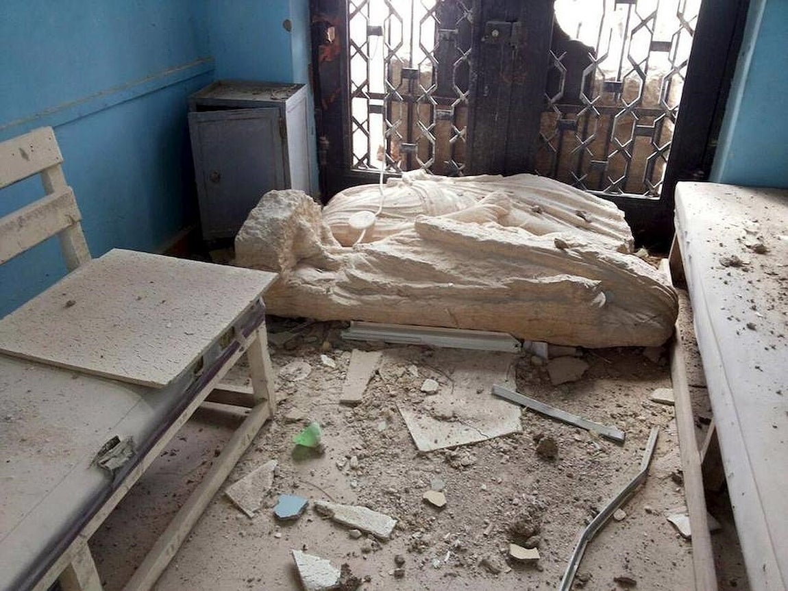 Las fuerzas gubernamentales han econtrado en muy mal estado el museo de la ciudad. 