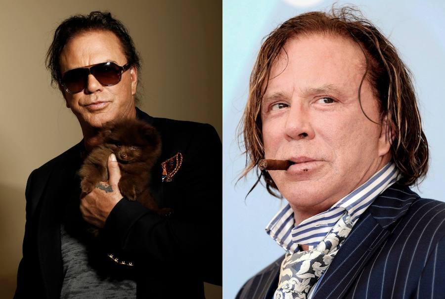 Otro de los grandes cambios de la historia es Mickey Rourke. Su cara ha cambiado radicalmente. 
