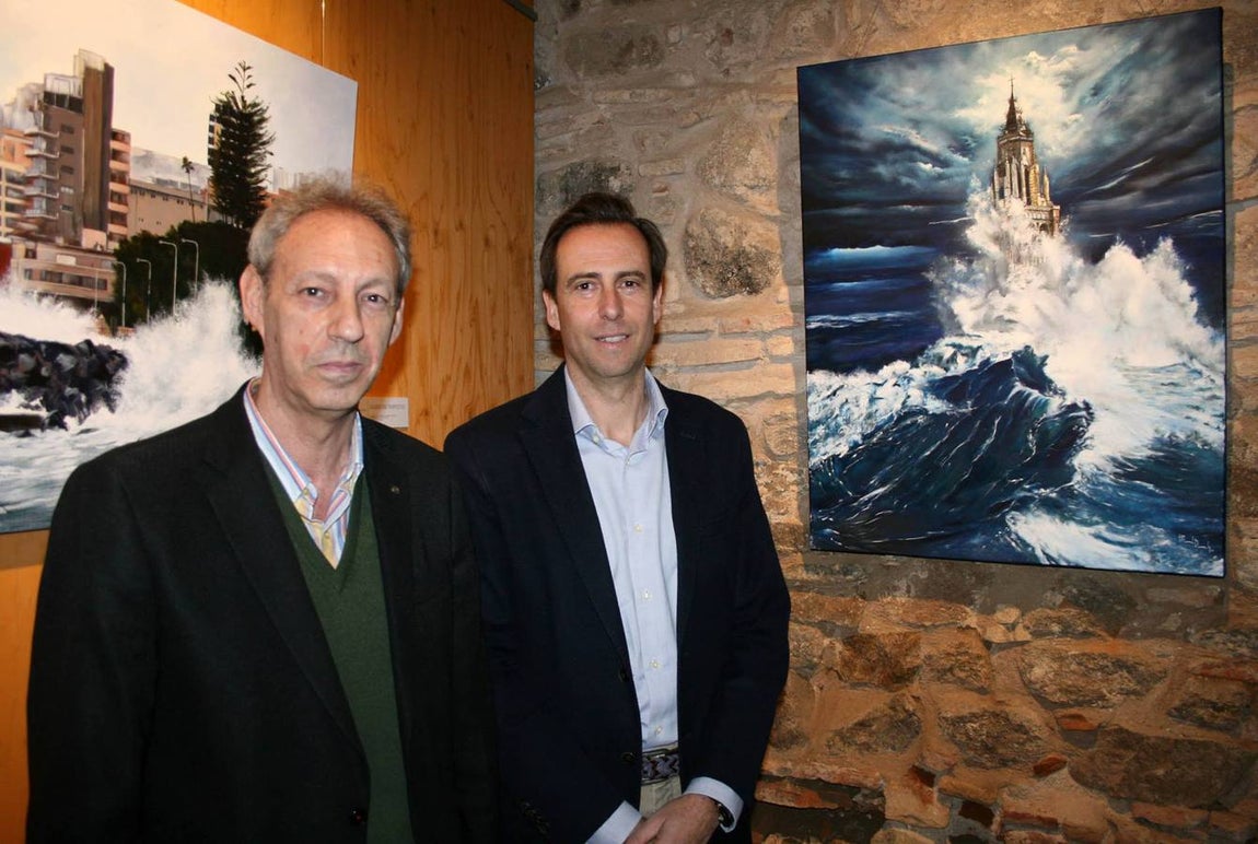 Manuel Pacheco con el vicealcalde de Toledo, José María González Cabezas, el día de la inauguración. 