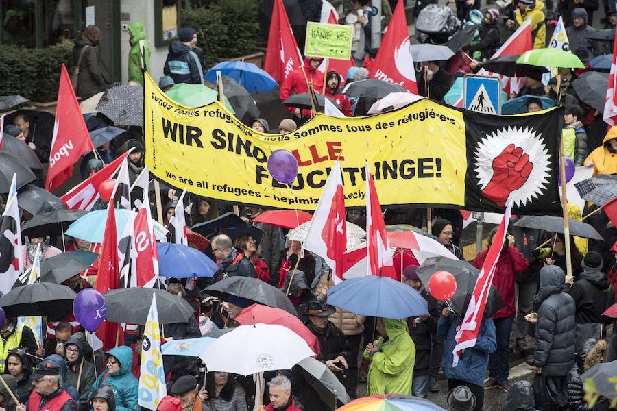 Trabajadores se unen en este día en Zurich, Suiza. 