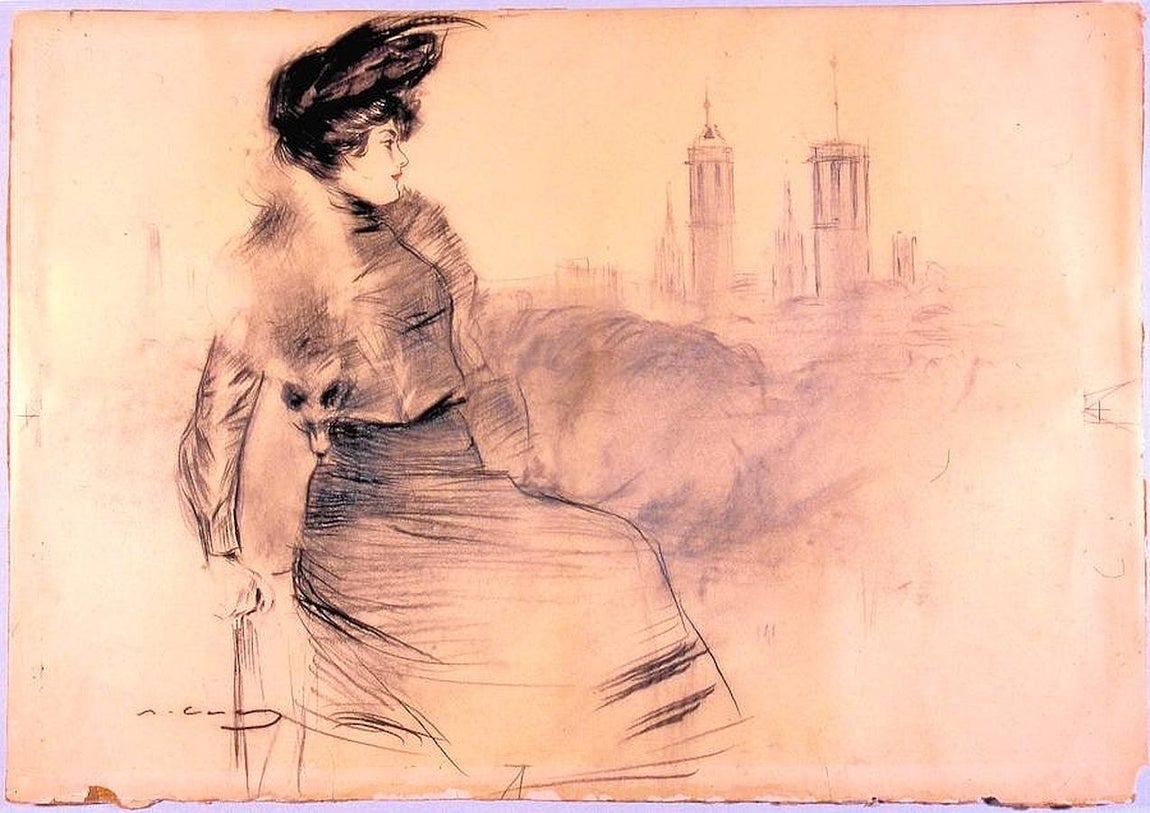 Elegancia. Ilustración de Ramón Casas, de 1902