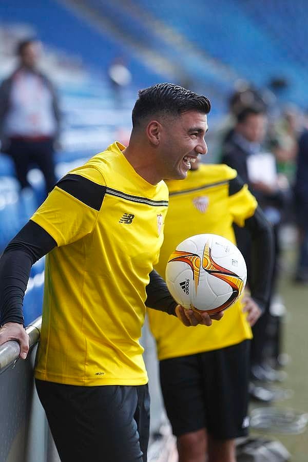 El Sevilla ya se entrena en el escenario de la final