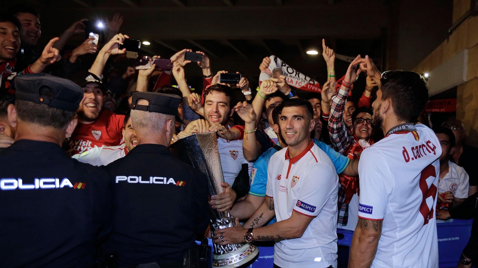 El Sevilla llega a la ciudad con la Europa League