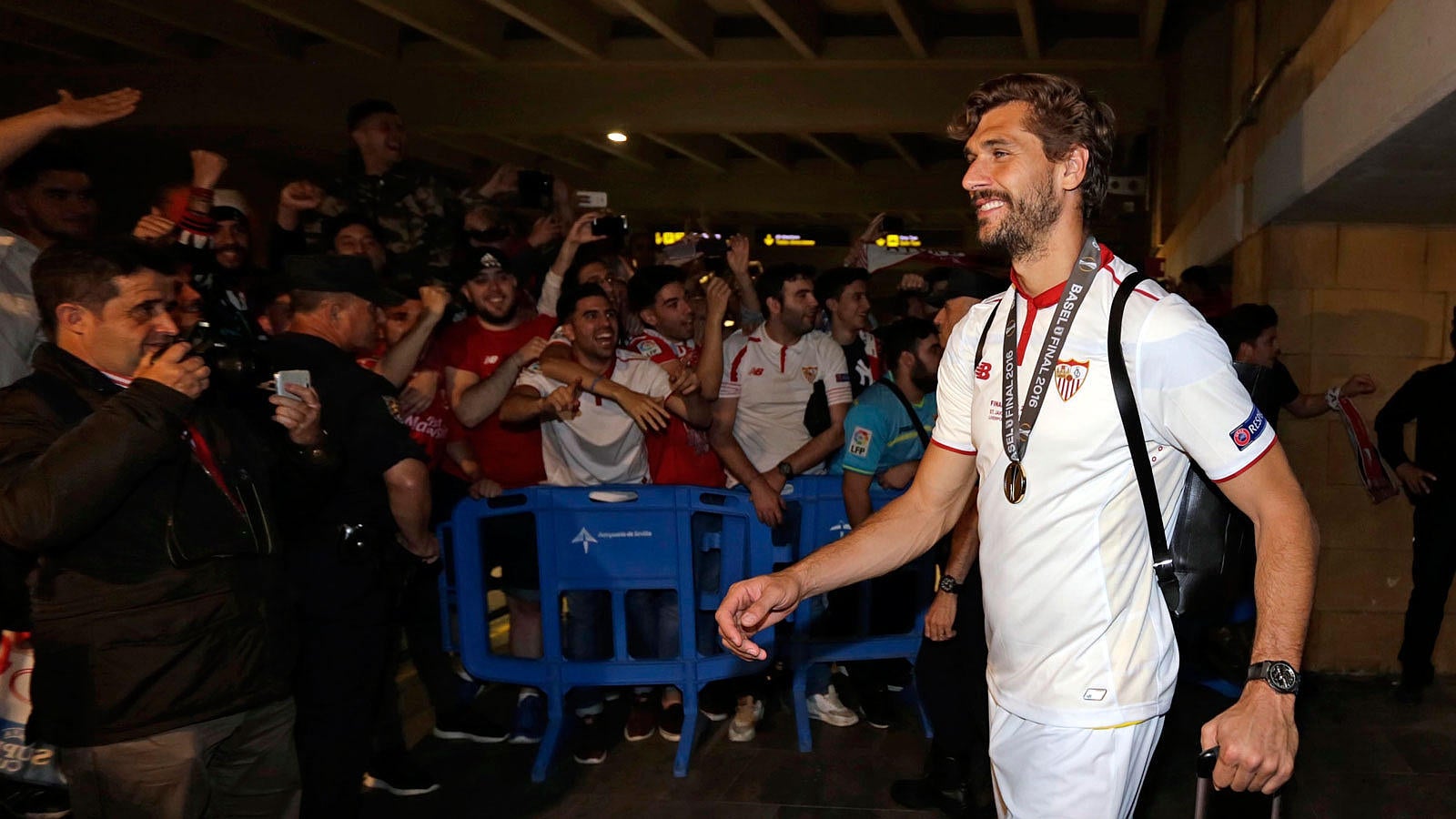 El Sevilla llega a la ciudad con la Europa League