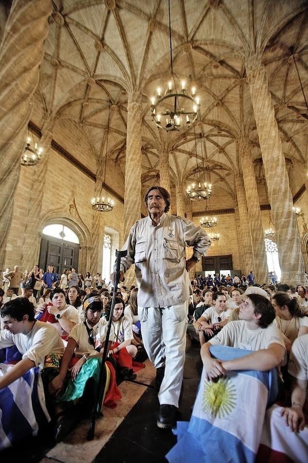 Con los expedicionarios en 2009. 