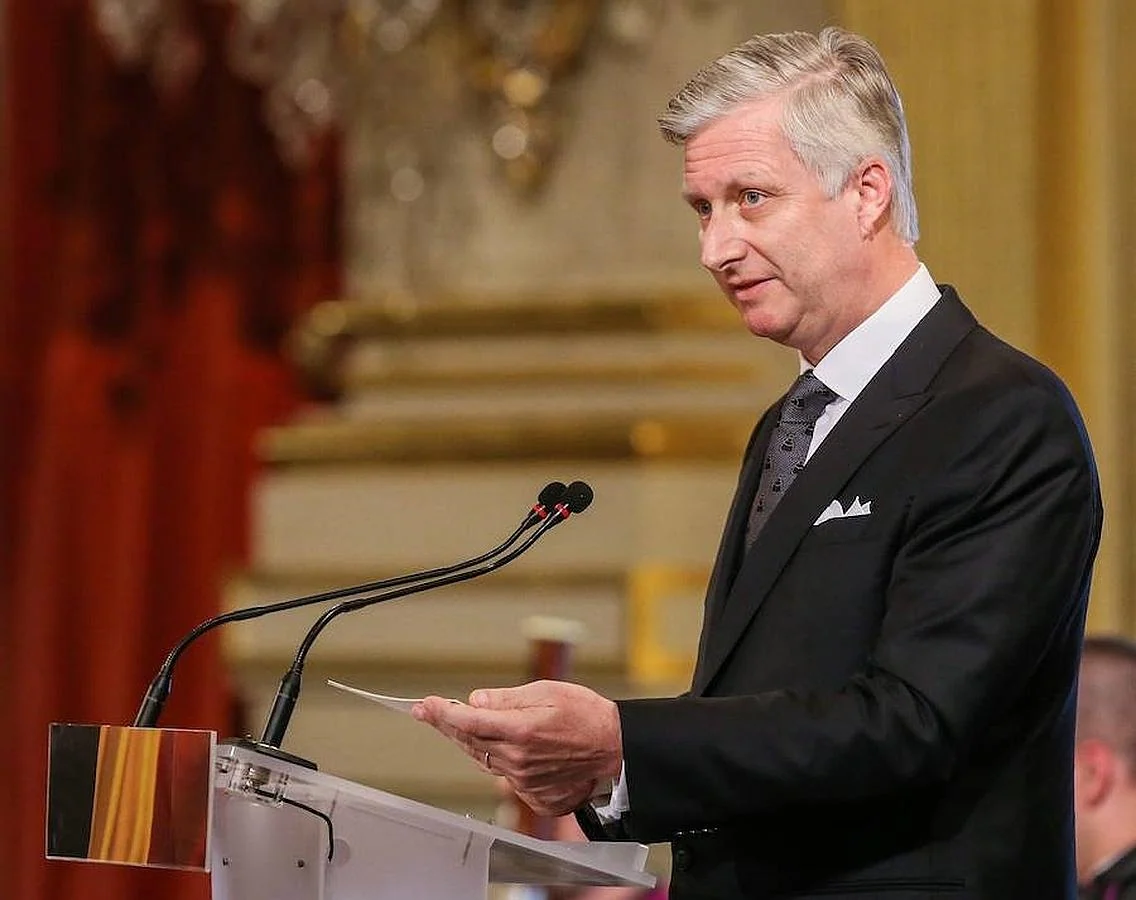 El Rey de los belgas habla durante la emotiva ceremonia celebrada este domingo en Bruselas por las víctimas del 22-M