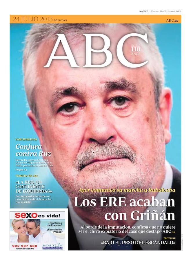 24 de julio de 2013. Los ERE acaban con Griñán