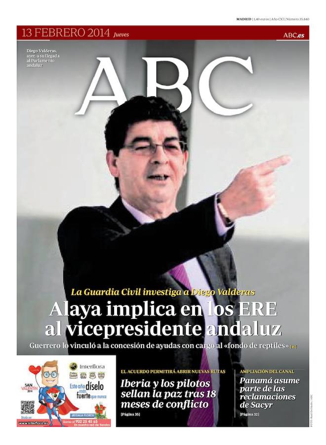 13 de febrero de 2014. Alaya implica en los ERE al vicepresidente andaluz