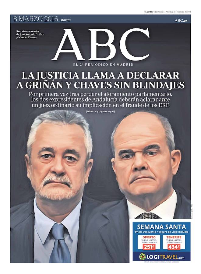 8 de marzo de 2016. La Justicia llama a declarara Griñán y Chaves sin blindajes