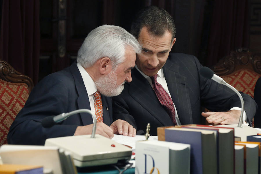 Los Reyes presiden el pleno de la RAE