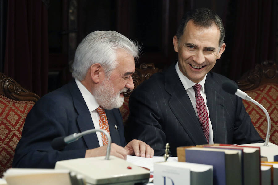 Los Reyes presiden el pleno de la RAE