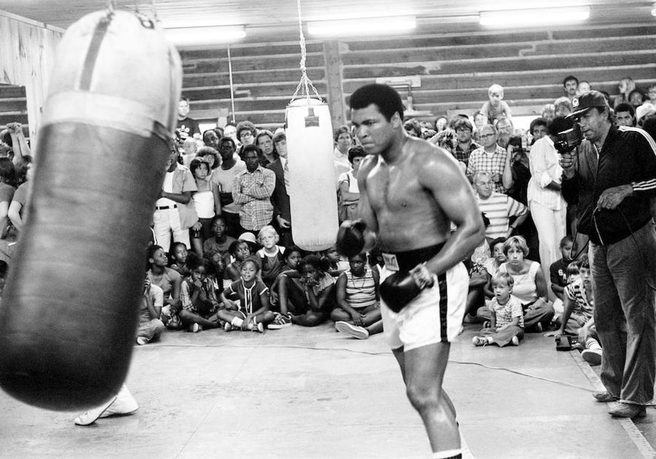 Muhammad Ali entrena para su segunda pelea con Leon Spinks en Nueva Orleans (EE.UU.) el 25 de agosto de 1978,. 