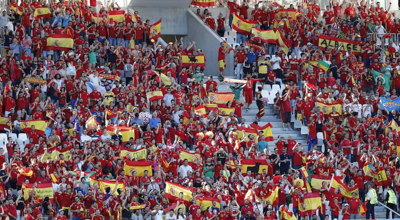 Aficionados españoles en Burdeos. 