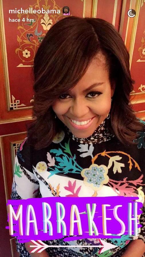 La esposa de Barack Obama se ha creado una cuenta en Snapchat para animar a los jóvenes a seguir el viaje que realizará por España, Liberia y Marruecos