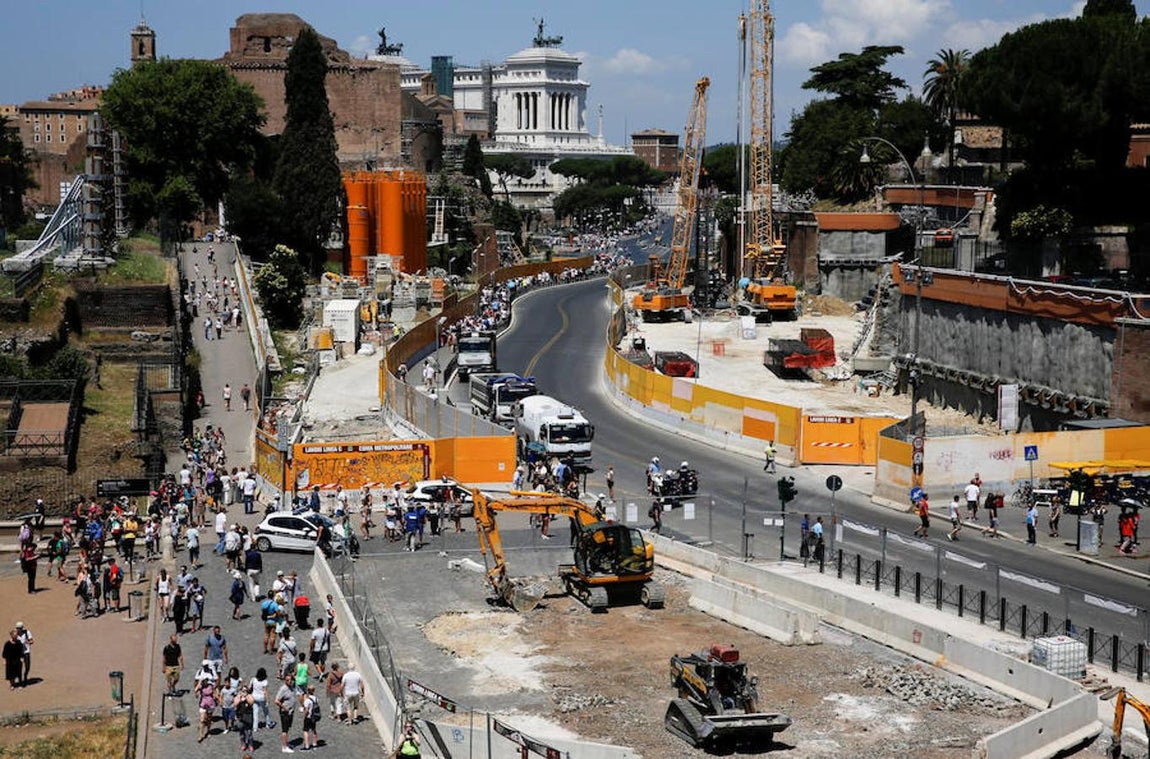Obras cercanas al Coliseo. 