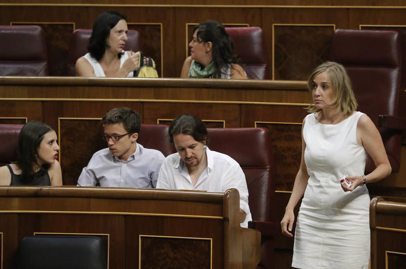 Irene Montero, Íñigo Errejón, Pablo Iglesias y Tania Sánchez en el Congreso