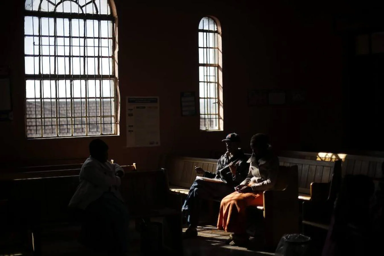 Esta iglesia de Alexandra, en Johannesburgo, ha sido acondicionada como colegio electoral. 