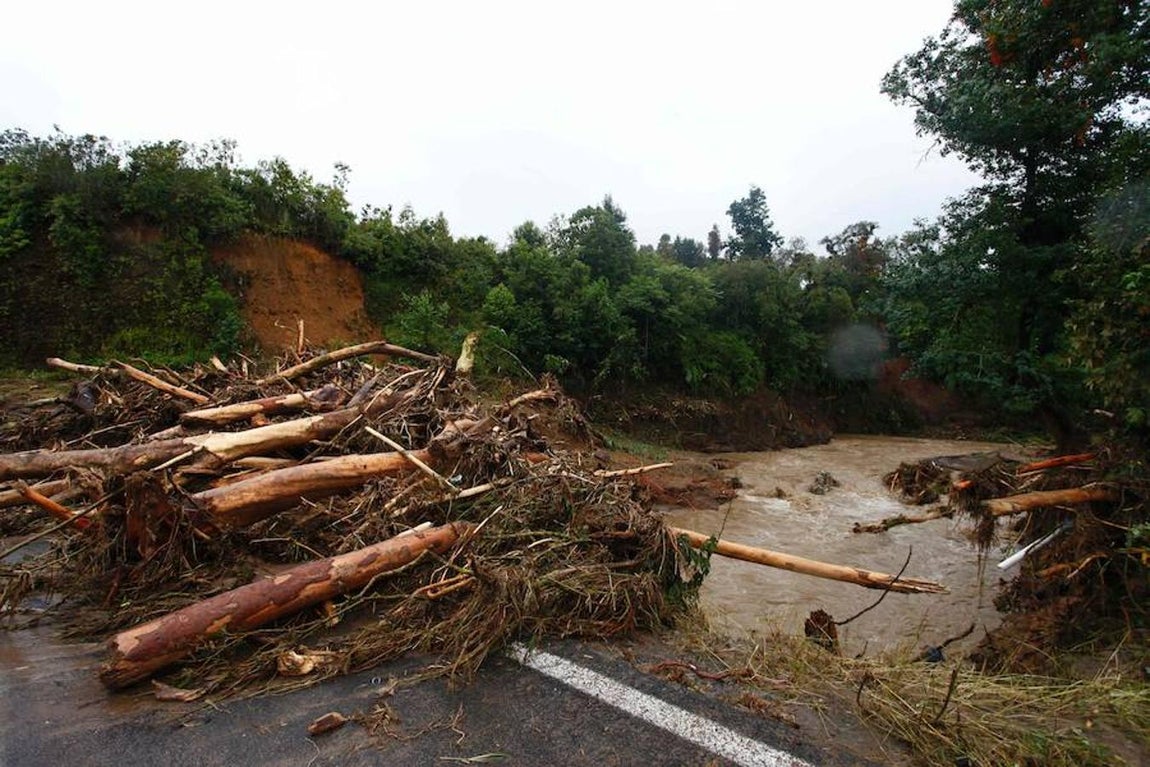 Así ha quedado una carretera del estado de Puebla (México). AFP