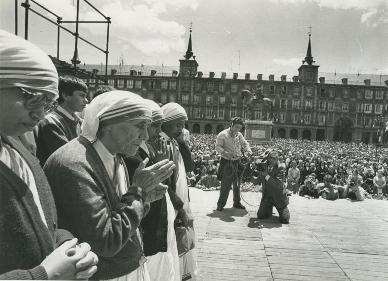 Visitando Madrid. En la imagen, durante una misa en la Plaza Mayor. Visitó España, procedente de Italia, para clausurar el I Encuentro Internacional de Defensa de la Vida, organizado por la Asociación Acción Familiar.. 