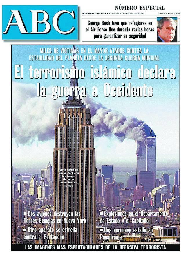 ABC cubrió todo lo sucedido. La portada de la edición especial que lanzó ABC con motivo de los atentados del 11 de septiembre de 2001.