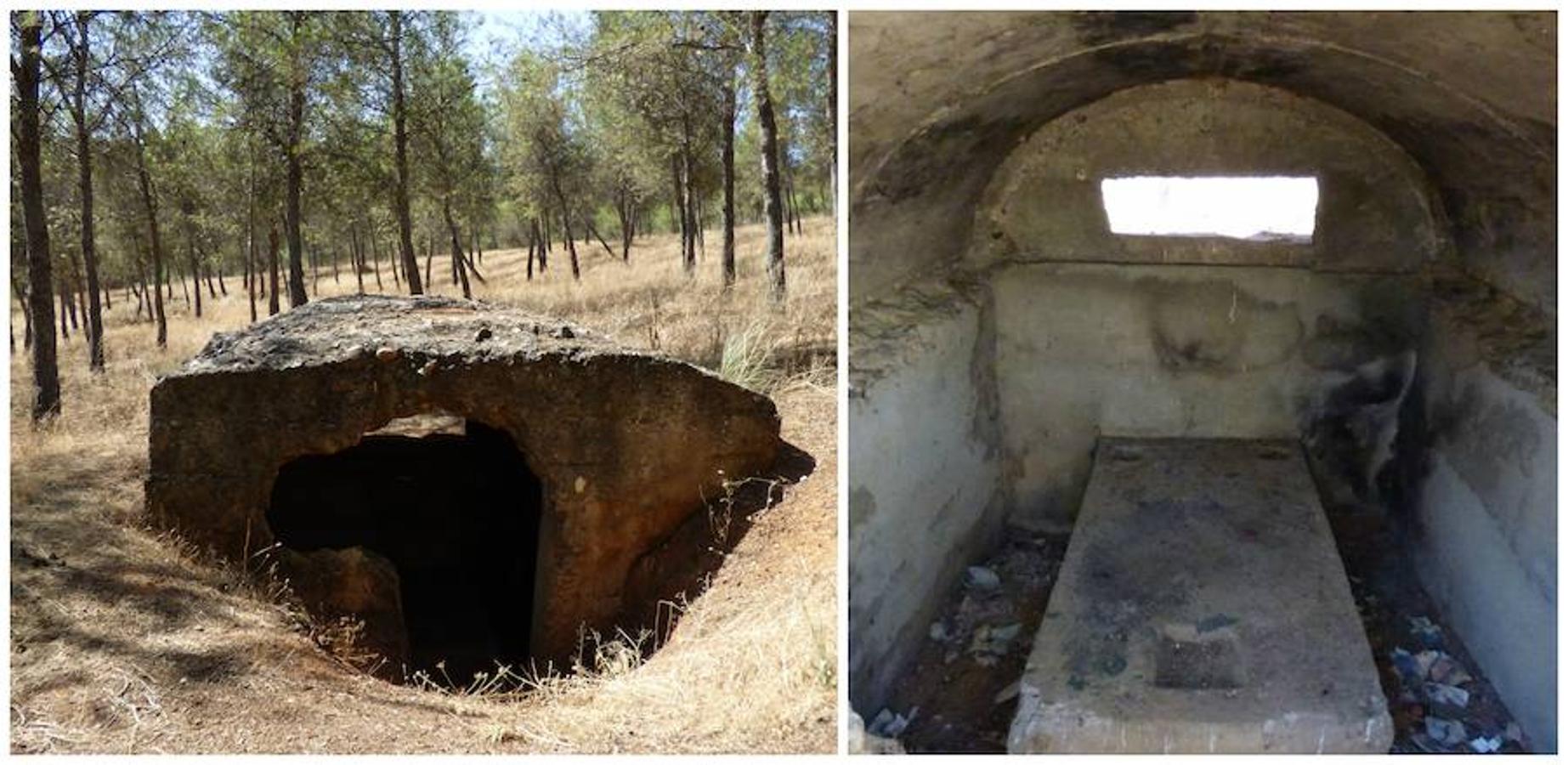 Vestigios de búnkeres en la Fuente del Moro. 