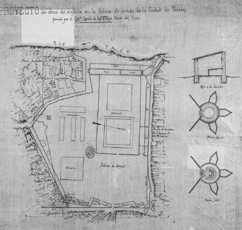 Planos de fortificación por Felipe Martín del Yerro en 1874. Servicio Histórico Militar. 