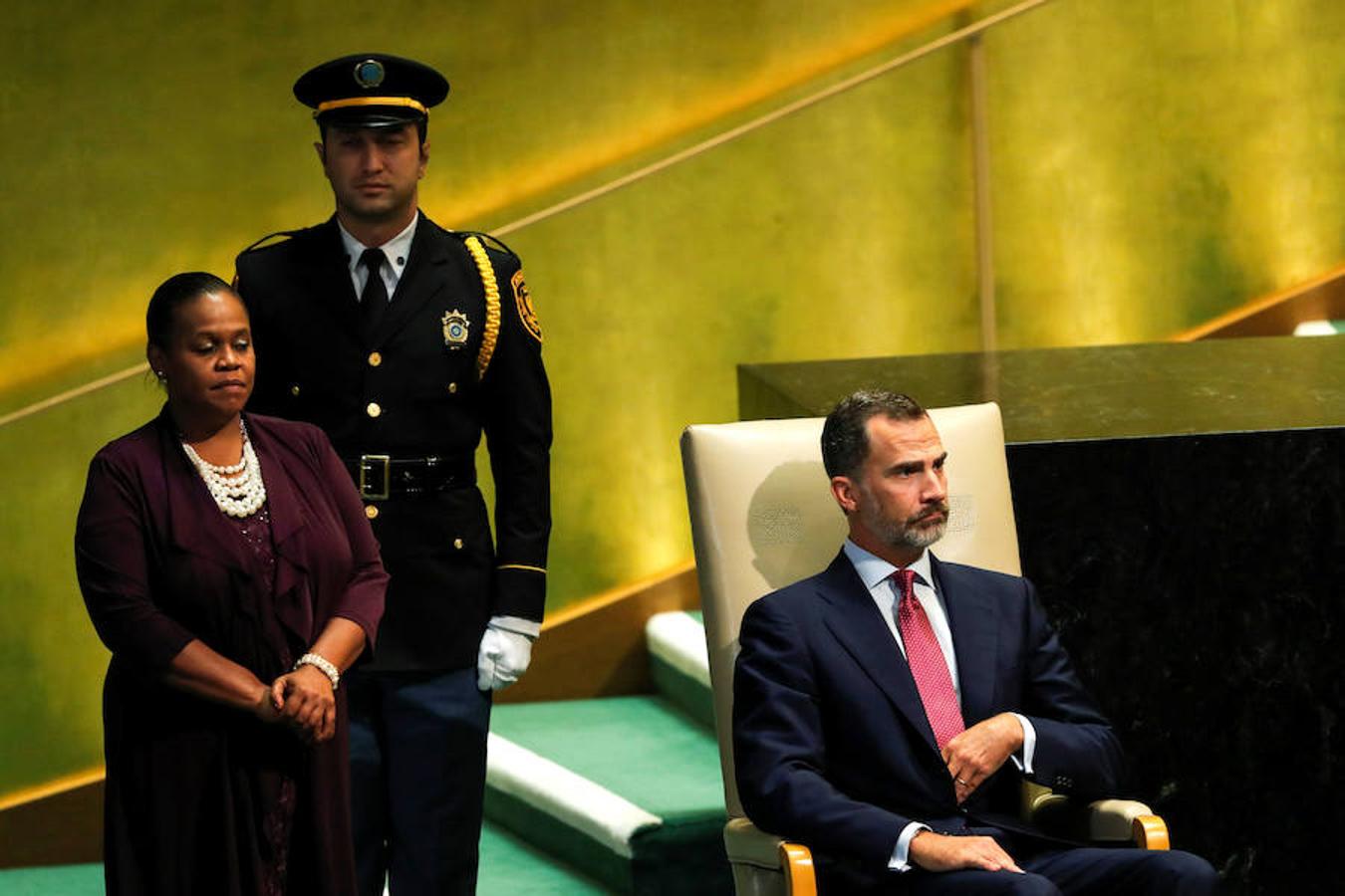 Don Felipe dedicó buena parte de su intervención ante la Asamblea General de la ONU a la inédita situación política española. 