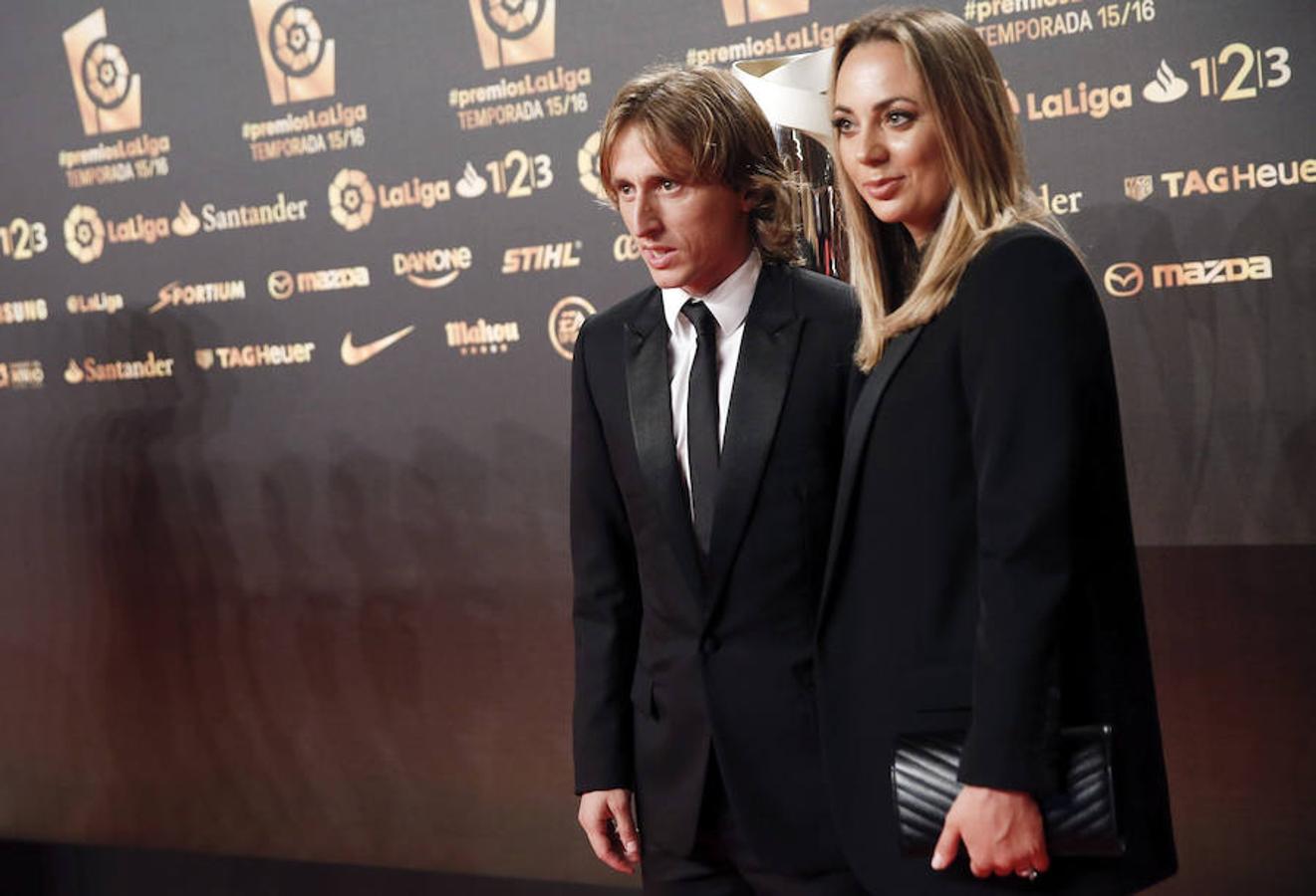 Luka Modric y su mujer. 