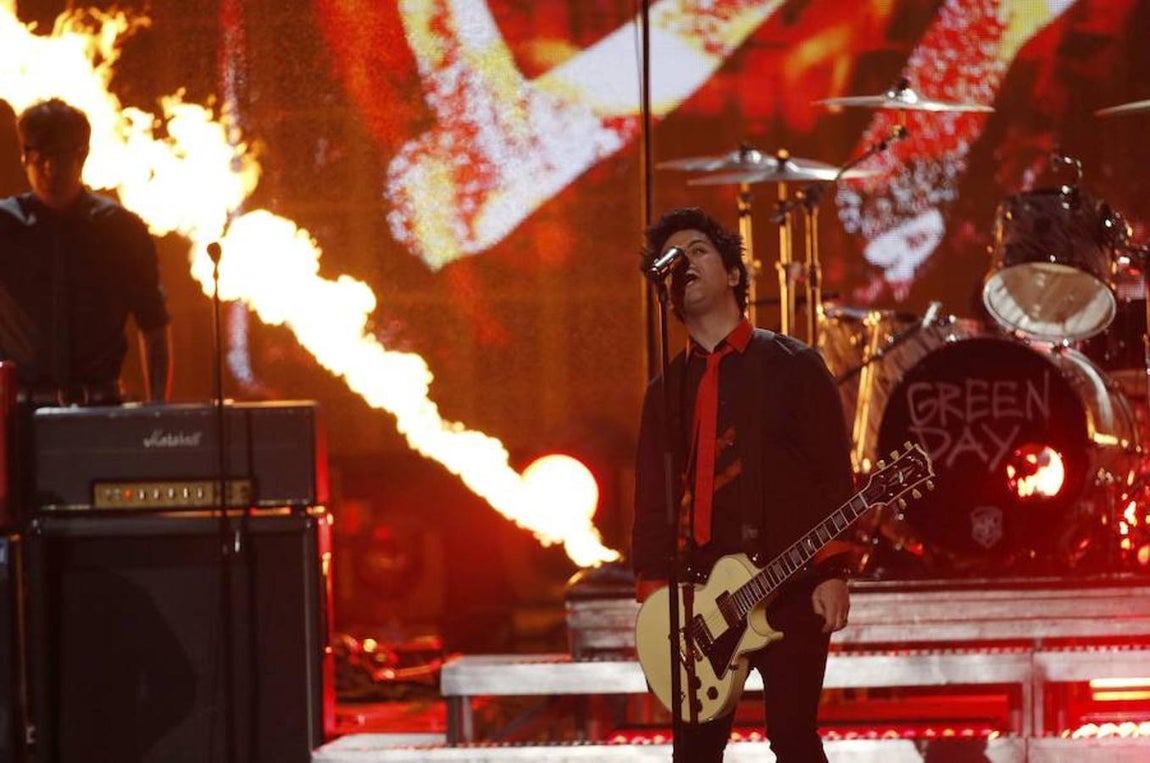 Green Day, en plena actuación. 