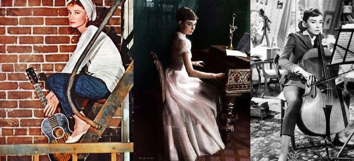 Audrey Hepburn tocaba la guitarra, el piano y el violonchelo. 