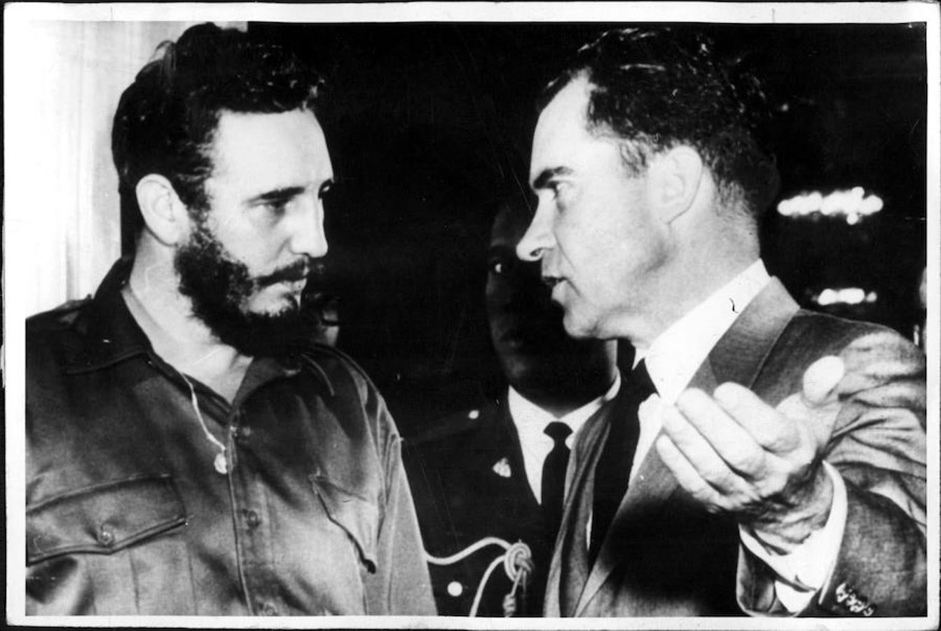 Nixon y Castro, durante la entrevista de dos horas y 20 minutos que mantuvieron en Washington en 1959, poco después de subir al poder en Cuba. 