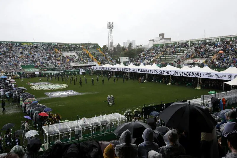 El velatorio se ha celebrado en el estadio arena Conda en Chapeco