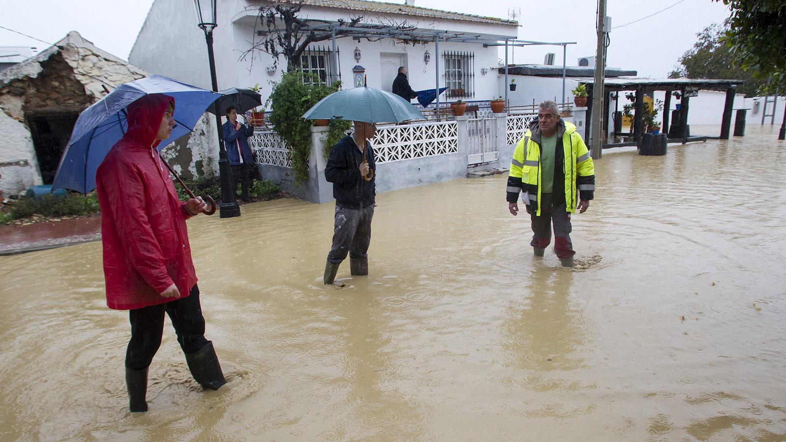 La lluvia arrasa en Málaga