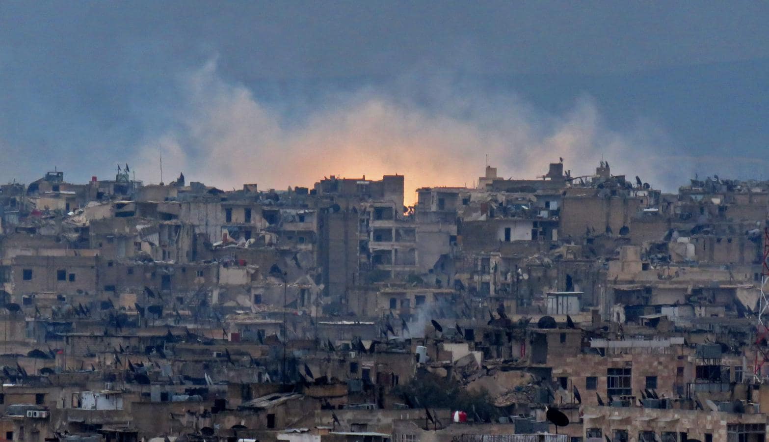 Vista general de una zona del este de Alepo. 