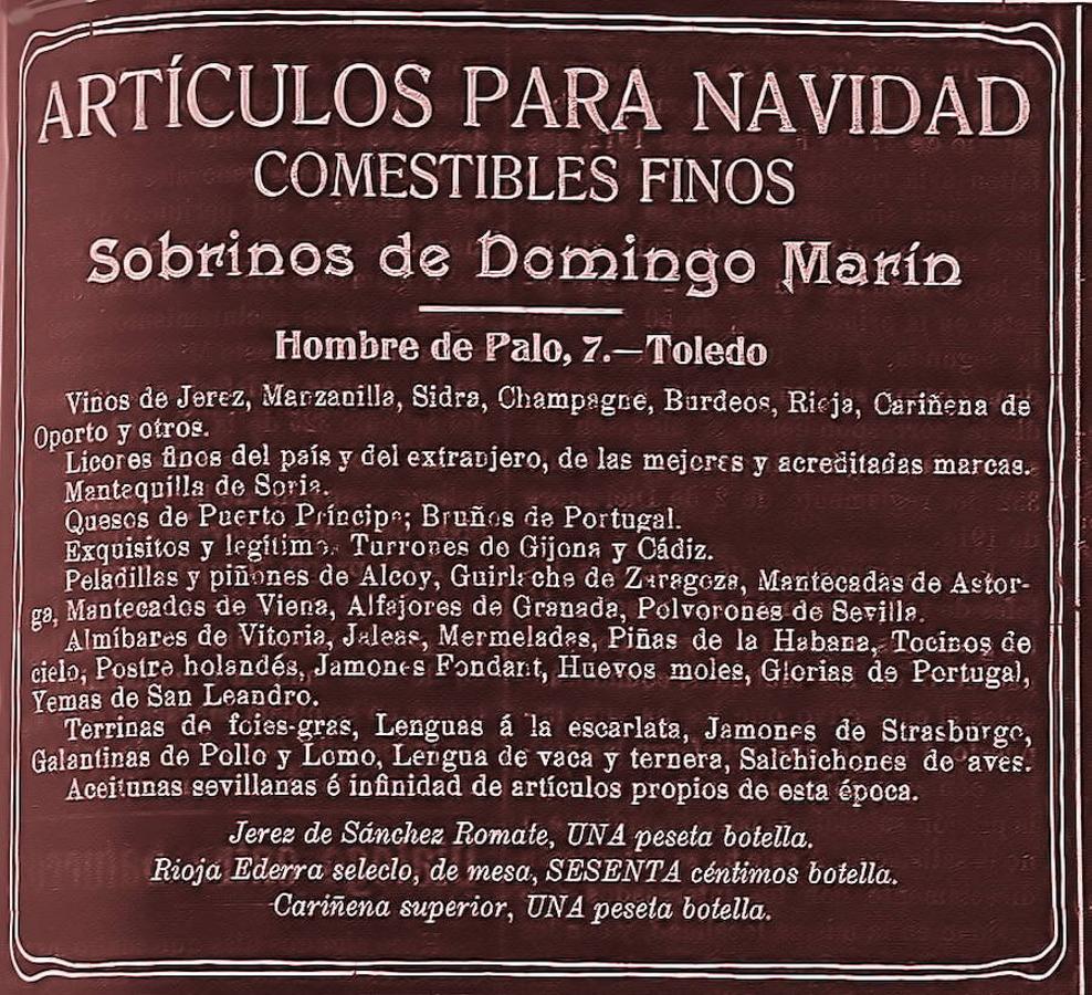 Productos Delicatessen en la Navidad de 1916. 