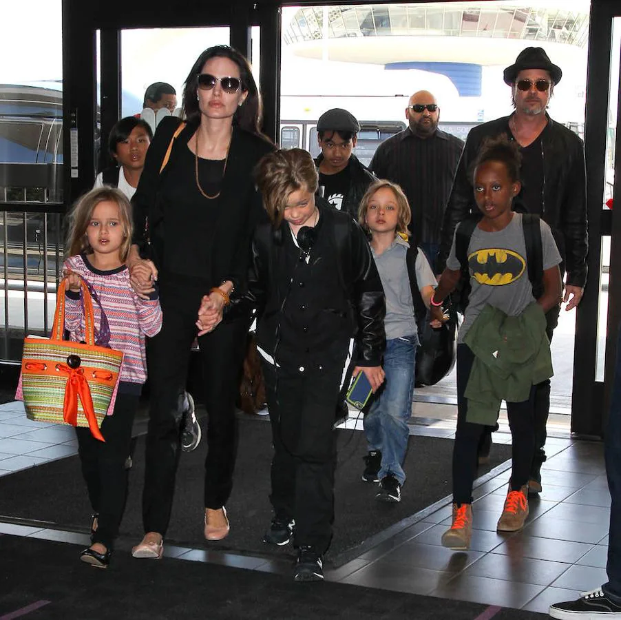 Una de las últimas imágenes de la familia al completo en el aeropuerto. 