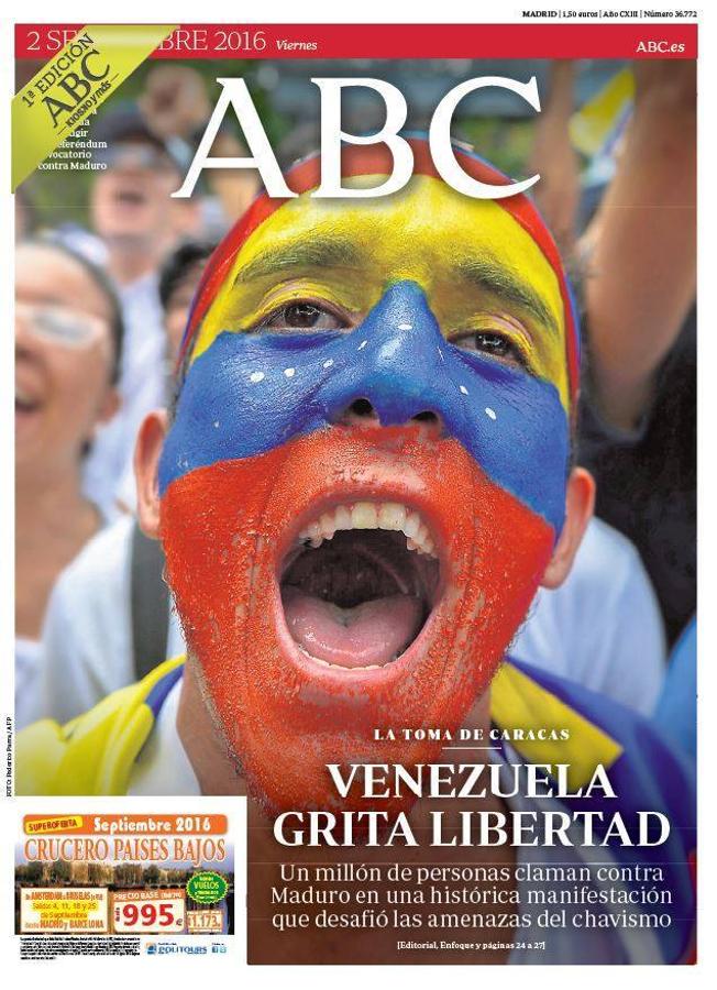 La conocida como «Toma de Caracas» pidiendo el revocatorio contra Nicolás Maduro fue una de las noticias políticas más importantes del año en América Latina. ABC - 2 de septiembre de 2016